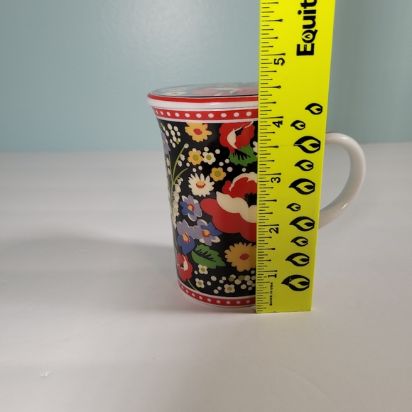 Vera Bradley Coffee Tea Mug Poppy Fields Barnes & Noble With Lid Cover 8 oz - Picture 8 of 8